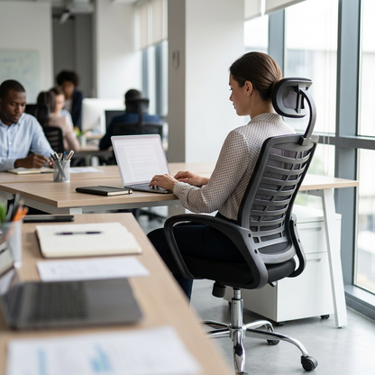 Chaise de Bureau Ergonomique Premium – Confort & Soutien Lombaire