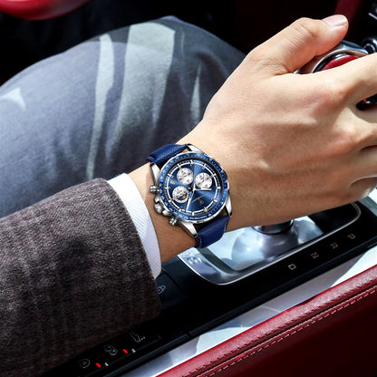 Montre Poedagar 879 Luxe - Cuir Véritable & Chronographe Sport | Brazzaville