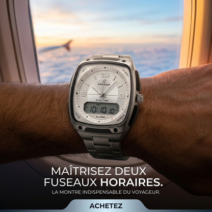 Montre CHAXIGO 6137 – Élégance Acier & Double Affichage | Exclusivité Congo