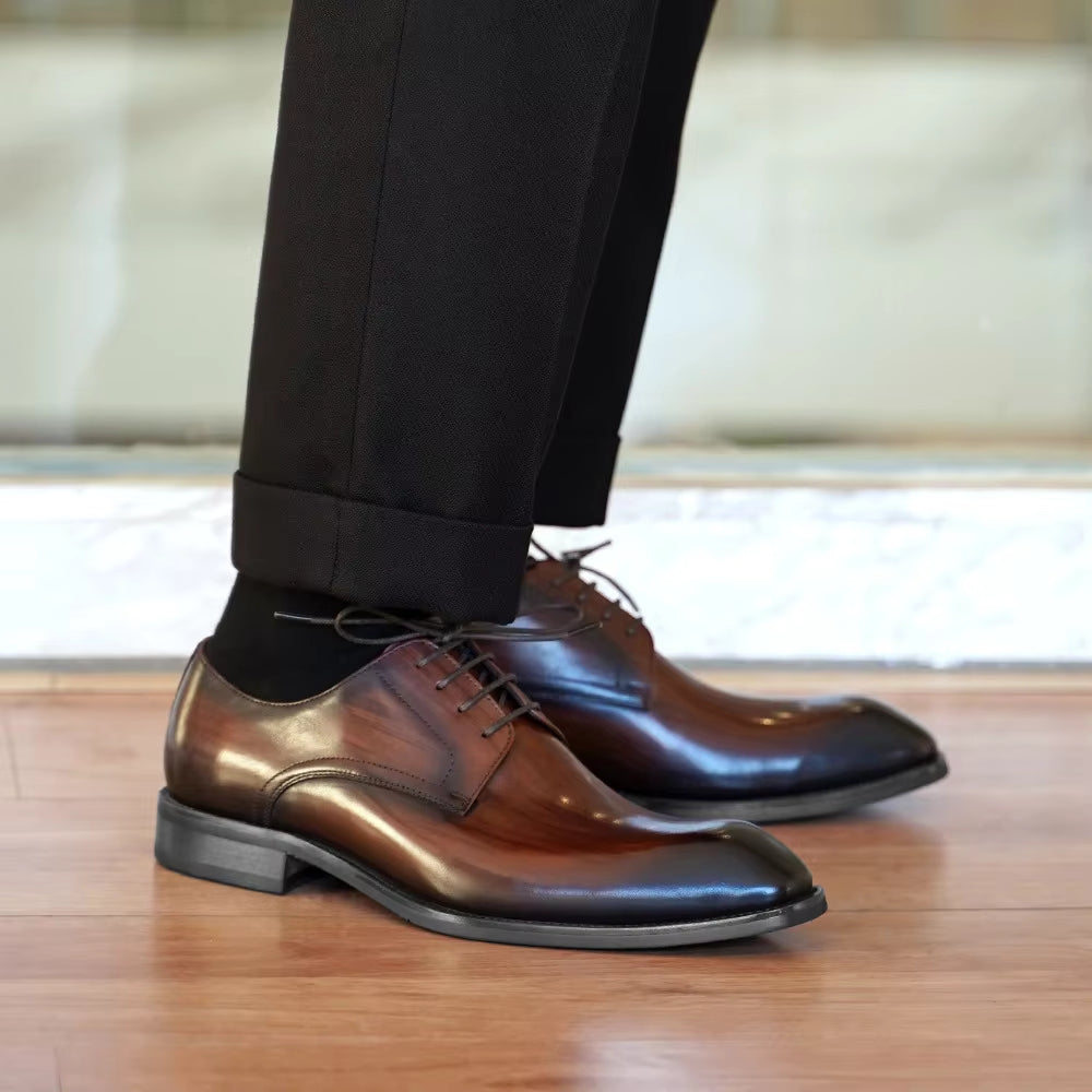Chaussures Richelieu "L'Élégant" en Cuir Patiné – Prestige & Confort