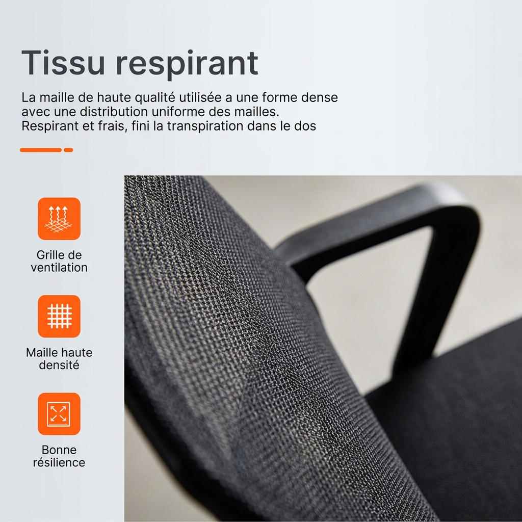 Chaise de Bureau Ergonomique Mesh Pro – Confort & Respirabilité