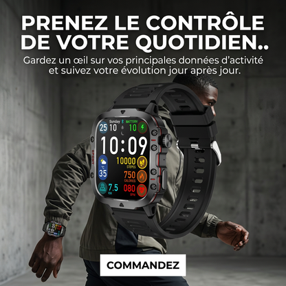 Smartwatch Ultra-Robuste – Performance & Suivi Santé Intégré