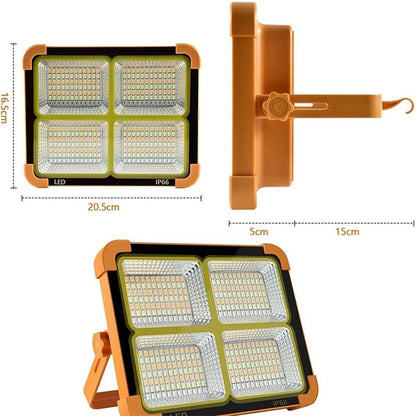 Projecteur LED Solaire Rechargeable IP66 - Éclairage Puissant & Powerbank