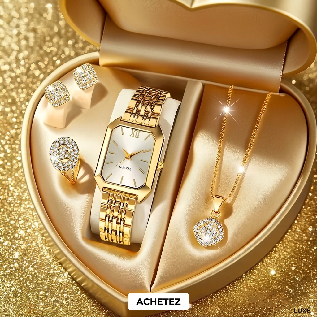 Parure Royale Maison Dorée - Montre & Bijoux Éclatants