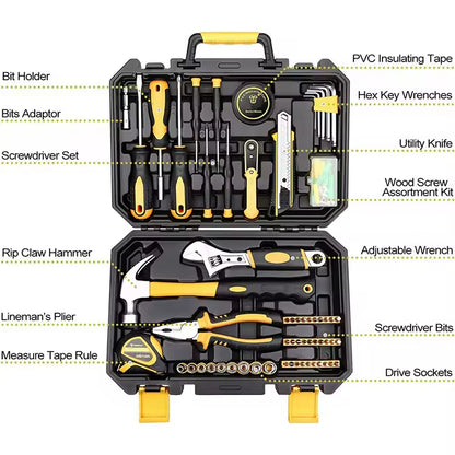 Valise à Outils Professionnelle 100 Pièces - Kit Complet Maison & Atelier