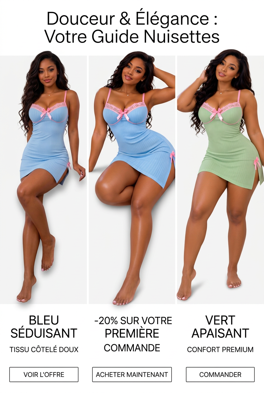 Nuisette "Rêve de Soie" - Douceur, Dentelle & Élégance Féminine