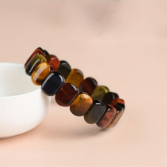 Bracelet en Pierre d’Œil de Tigre Naturel – Énergie & Élégance