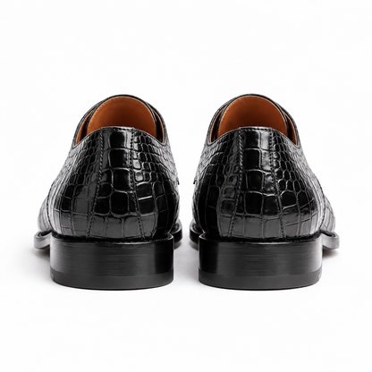 Chaussures Derby en Cuir Crocodile Premium - Élégance & Distinction