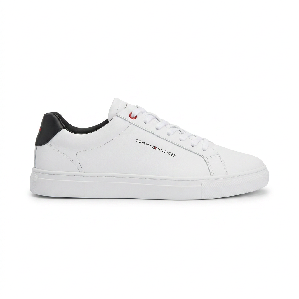 Sneakers Premium Tommy Hilfiger en Cuir Blanc – Élégance & Confort au Congo
