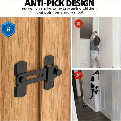 Lot 4 Verrou de Porte Coulissante en Acier