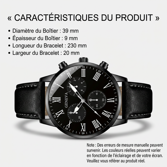 Montre Geneva Premium LP22 – Élégance Masculine & Design Quartz