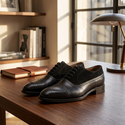 Pack Prestige Borj Afrique : Oxford Brogue en Daim & Cuir + Ceinture Offerte