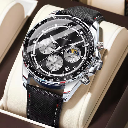Montre Poedagar 879 Luxe - Cuir Véritable & Chronographe Sport | Brazzaville