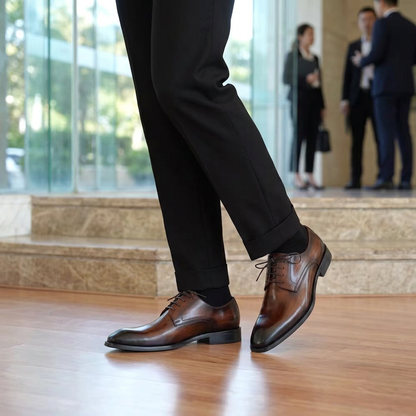 Chaussures Richelieu "L'Élégant" en Cuir Patiné – Prestige & Confort
