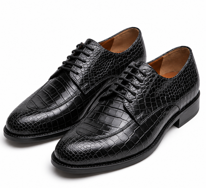 Chaussures Derby en Cuir Crocodile Premium - Élégance & Distinction