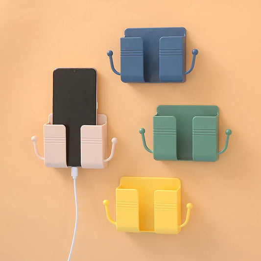 📱 Support Mural pour Téléphone Portable – Sans Perçage | Boîte de Rangement avec Crochet Multifonction & Porte-Télécommande