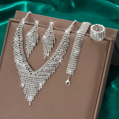 👑 Ensemble de Bijoux Mariée 2025 – Rhdiamond Strass Éblouissant