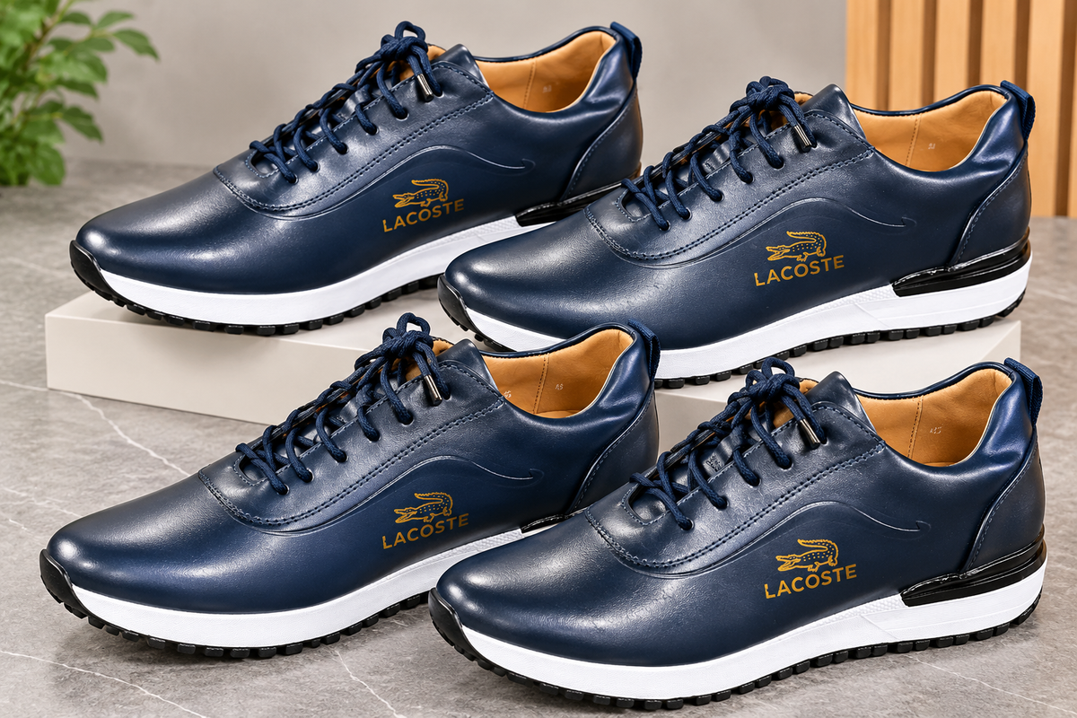 Sneakers Premium Lacoste en Cuir Bleu Marine