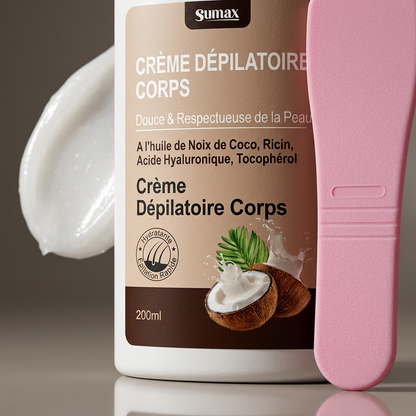 Crème Dépilatoire Sumax à l'Huile de Coco - Peau Douce en 10 Minutes