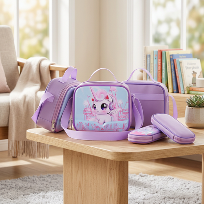 Pack Scolaire Premium Licorne 3-en-1 - Imperméable & Ergonomique
