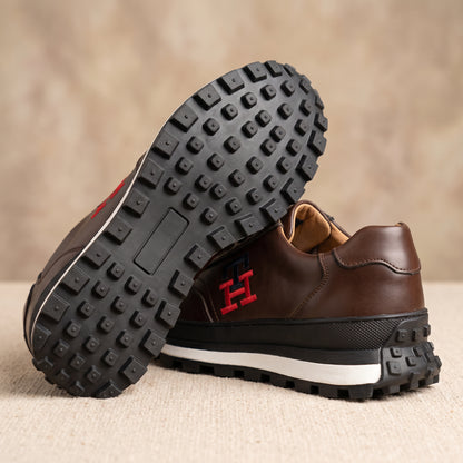 Sneakers Premium en Cuir Marron
