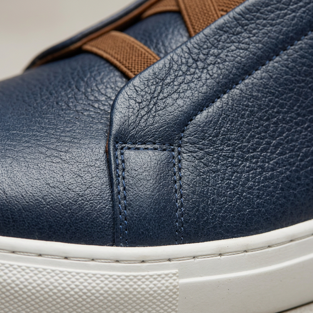 Sneakers Zegna Premium en Cuir Bleu Marine