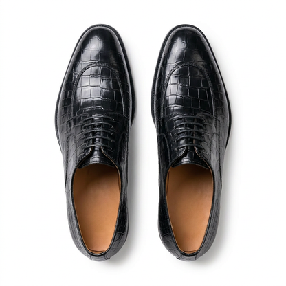 Chaussures Richelieu "Luxe Congo" en Cuir Crocodile - Élégance & Distinction