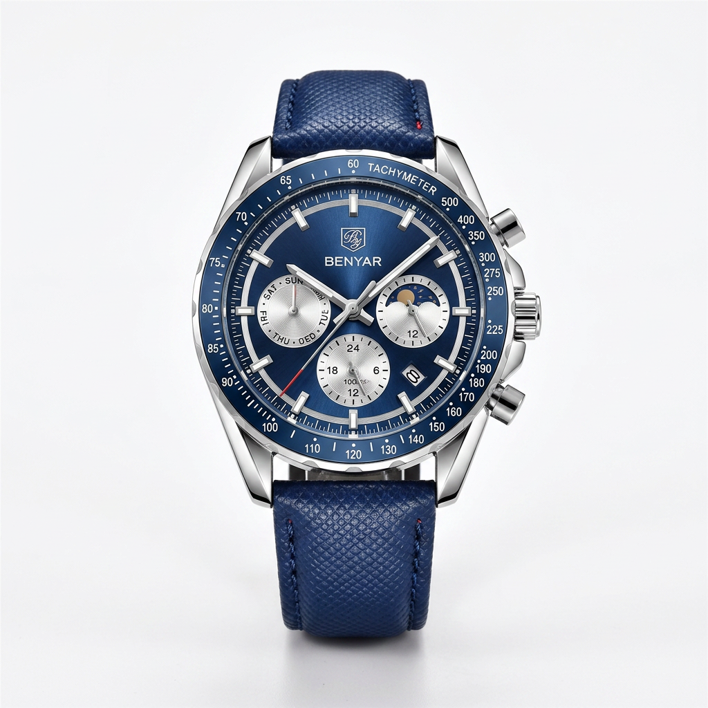 Montre Poedagar 879 Luxe - Cuir Véritable & Chronographe Sport | Brazzaville