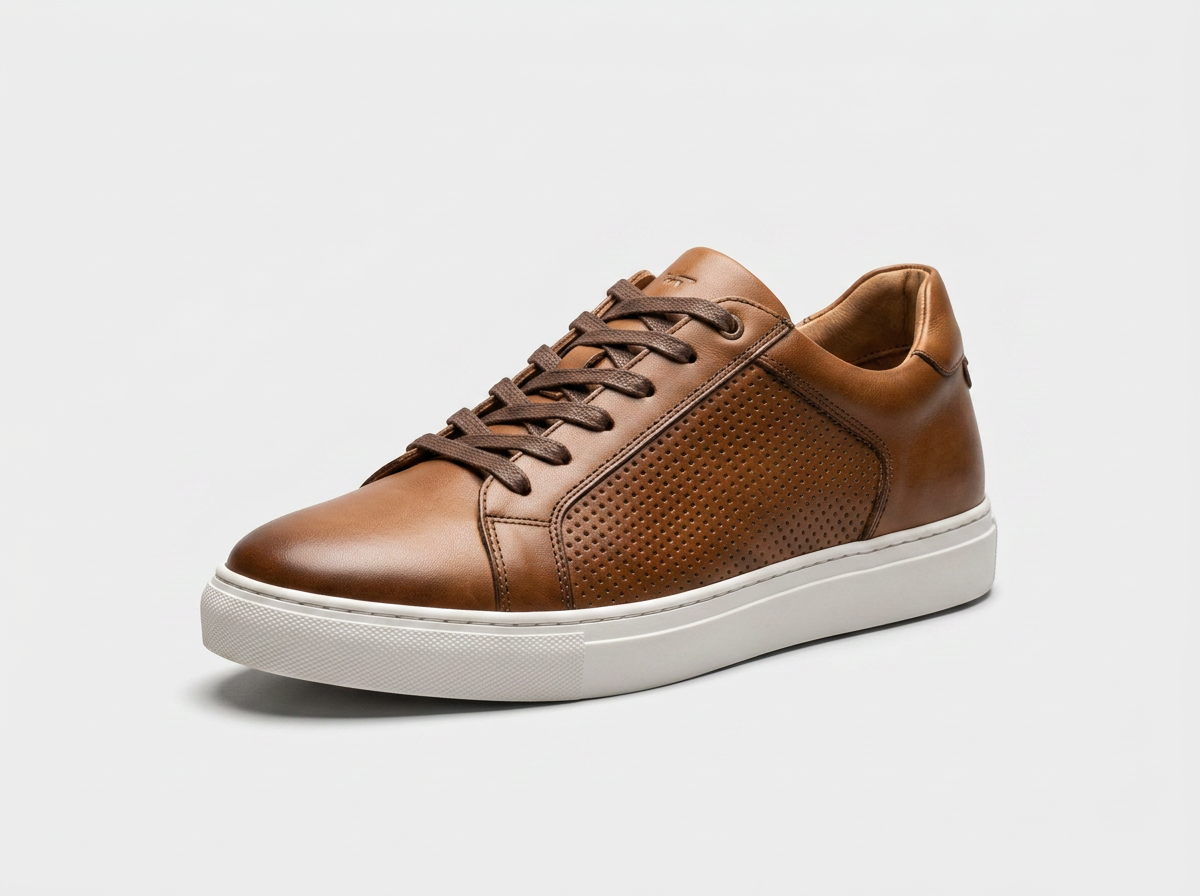 Sneakers Premium en Cuir Cognac - Élégance Urbaine & Confort Absolu