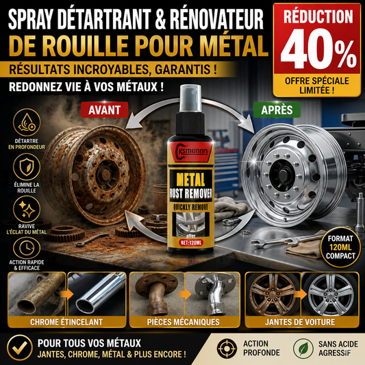 SPRAY DÉTARTRANT & RÉNOVATEUR DE ROUILLE POUR MÉTAL