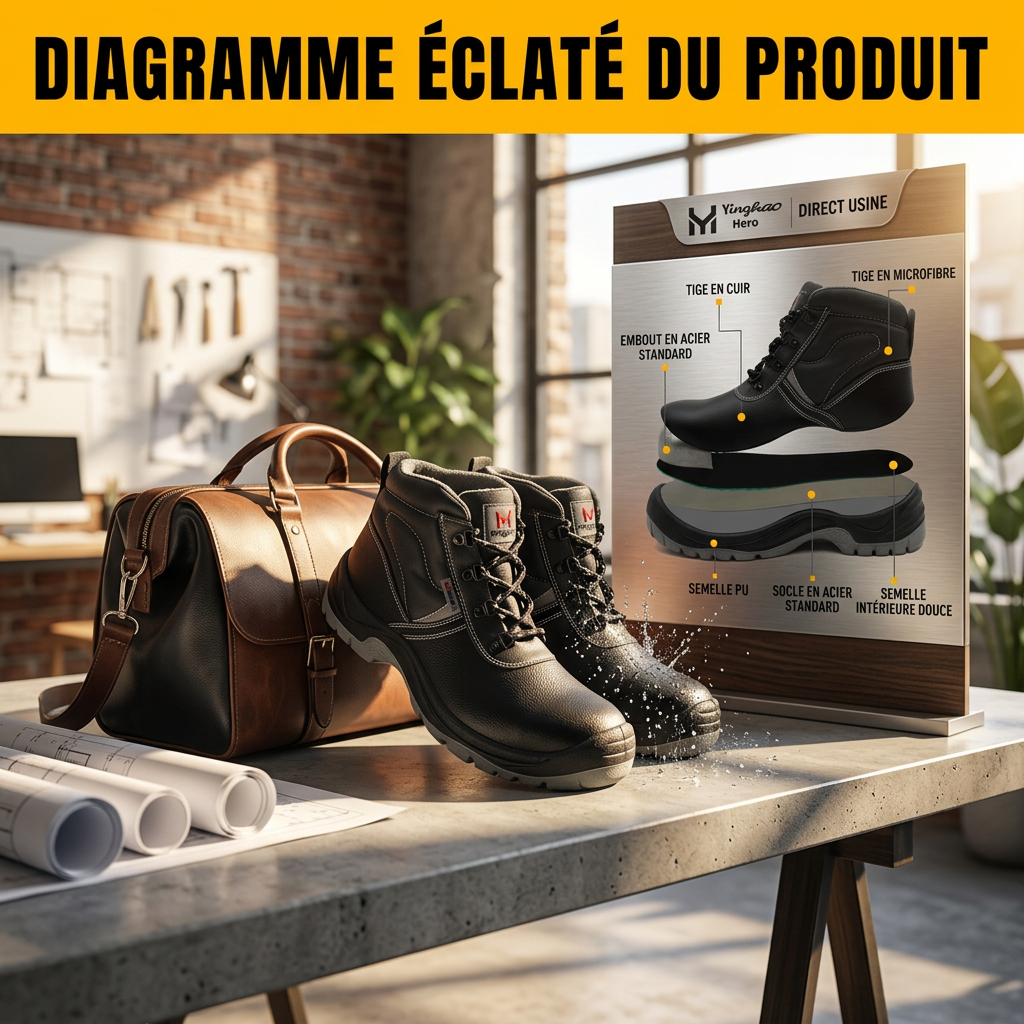 Chaussures de Sécurité Ultra-Résistantes - Protection Totale & Confort
