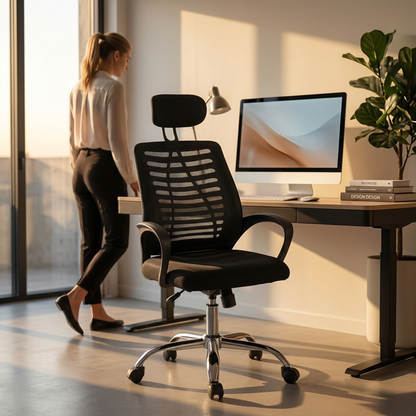 Chaise de Bureau Ergonomique Premium – Confort & Soutien Lombaire