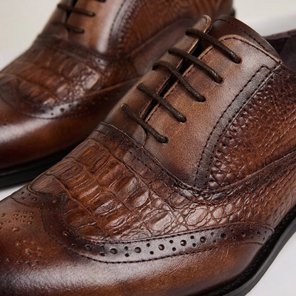 Chaussures de Luxe "Elite Oxford" - Cuir PU Crocodile