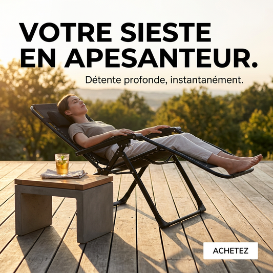 Chaise Zéro Gravité Premium - Détente & Soulagement du Dos