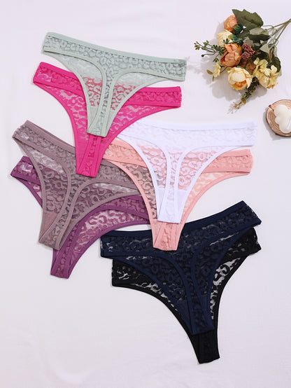 Lot de 8 Culottes Thongs en Dentelle