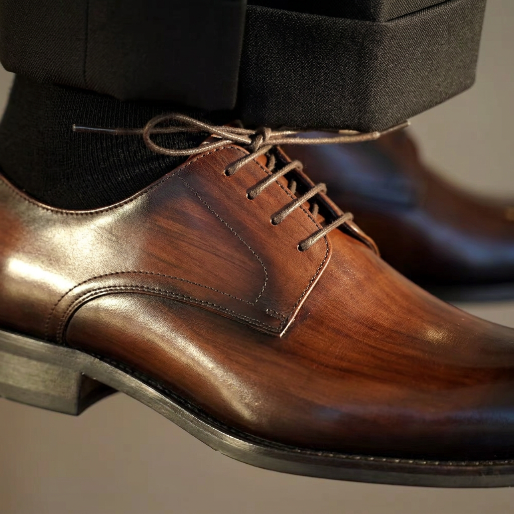 Chaussures Richelieu "L'Élégant" en Cuir Patiné – Prestige & Confort