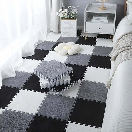 Lot de 12 Tapis de Sol Interlockants Doux et Lavables – Confort et Chaleur pour Chambre & Salon