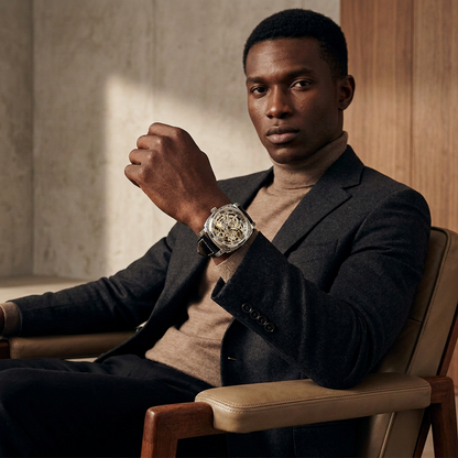 Montre Squelette Impériale – Luxe Automatique & Design Gravé