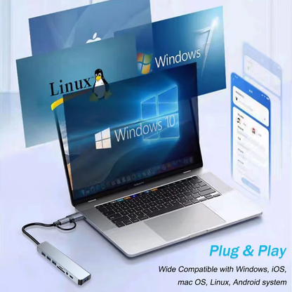 Hub USB-C 8-en-1 Premium – Station de Travail Tout-en-Un | Congo Tech Store