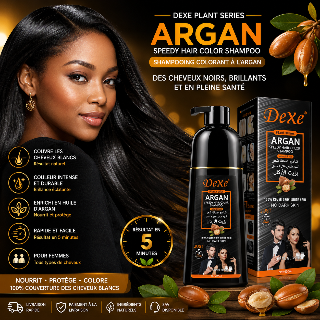 SHAMPOOING COLORANT SPEEDY GINSENG – 3 EN 1