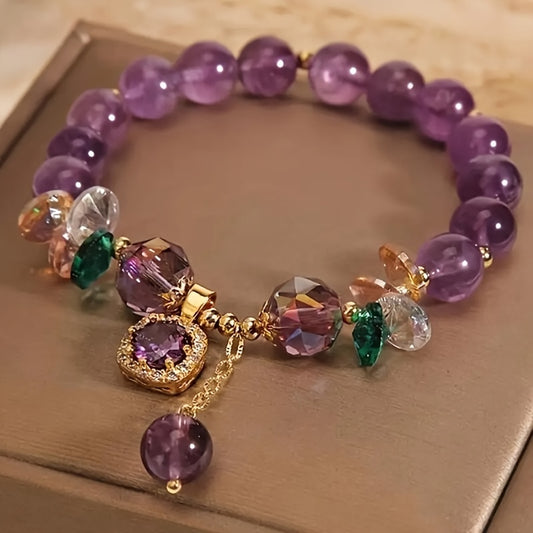 BRACELET ÉLÉGANT EN CRISTAL ARTIFICIEL & ZIRCONE – STYLE SOPHISTIQUÉ