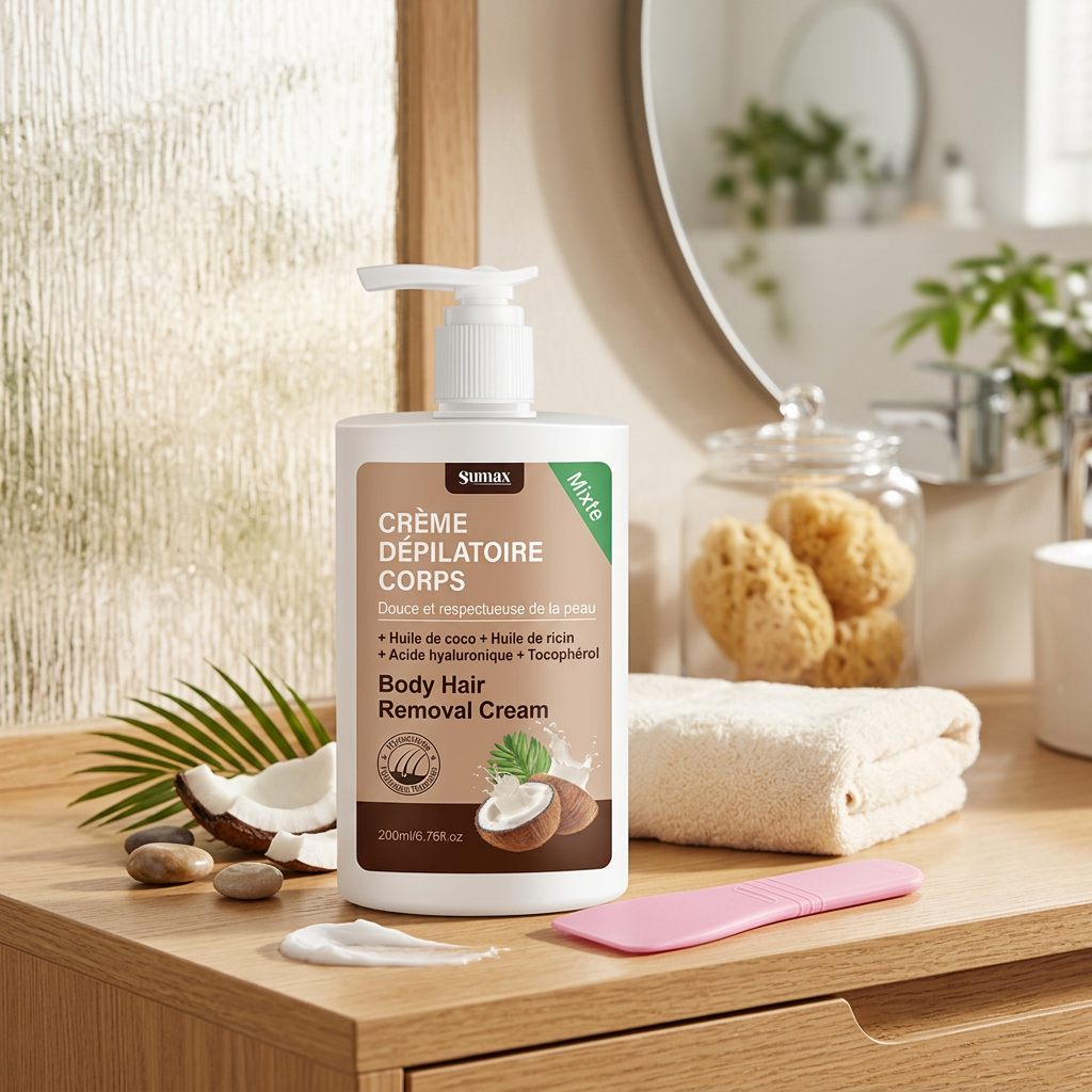 Crème Dépilatoire Sumax à l'Huile de Coco - Peau Douce en 10 Minutes