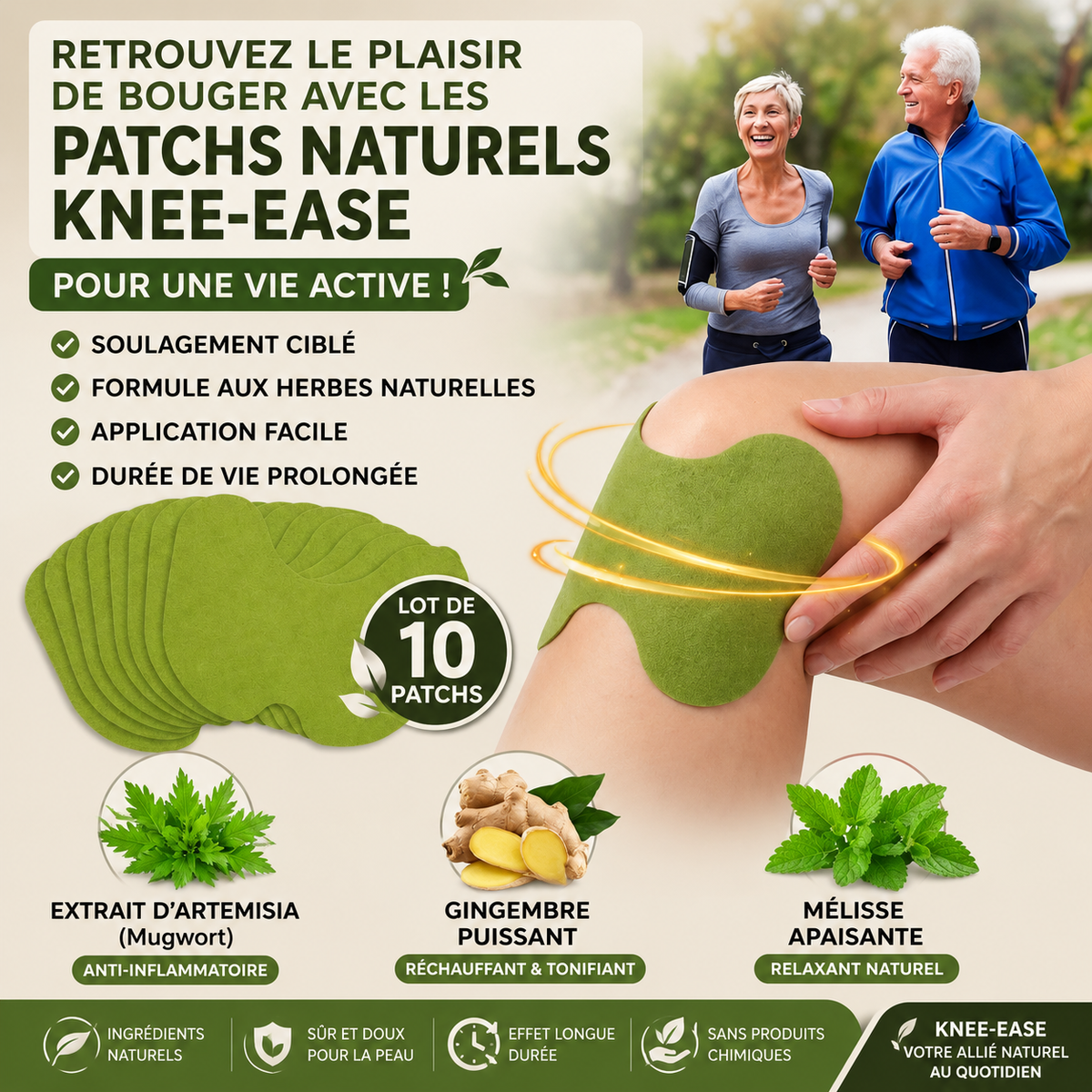 LOT DE 10 PIÈCES PATCHS D’ARMOISE NATURELS
