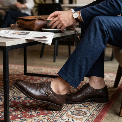 Chaussures Richelieu Premium en Cuir Marron - Élégance Masculine Congo