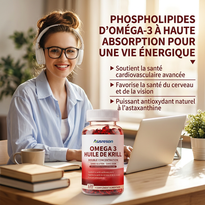 Huile de Krill Oméga-3 Ausreson – Santé Cardiaque & Cérébrale Supérieure