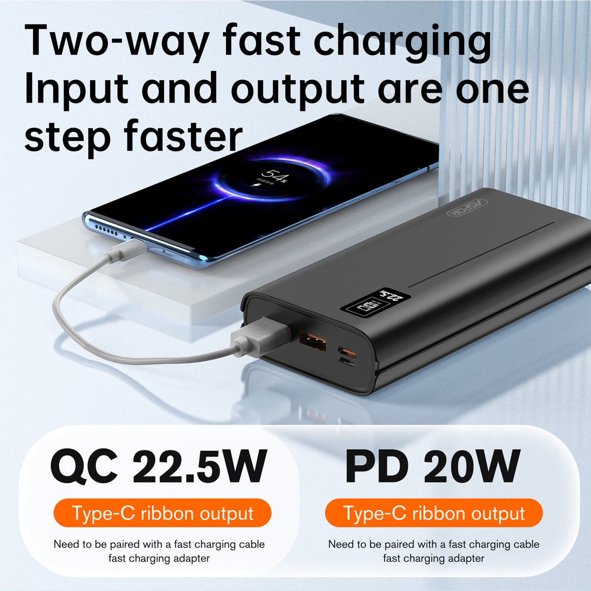 PowerBank Ultra-Rapide 22.5W - Chargez 3 Appareils Simultanément