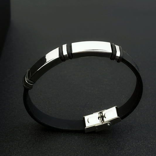 Bracelet de Manchette Réglable en Acier Inoxydable – Style Décontracté & Élégant