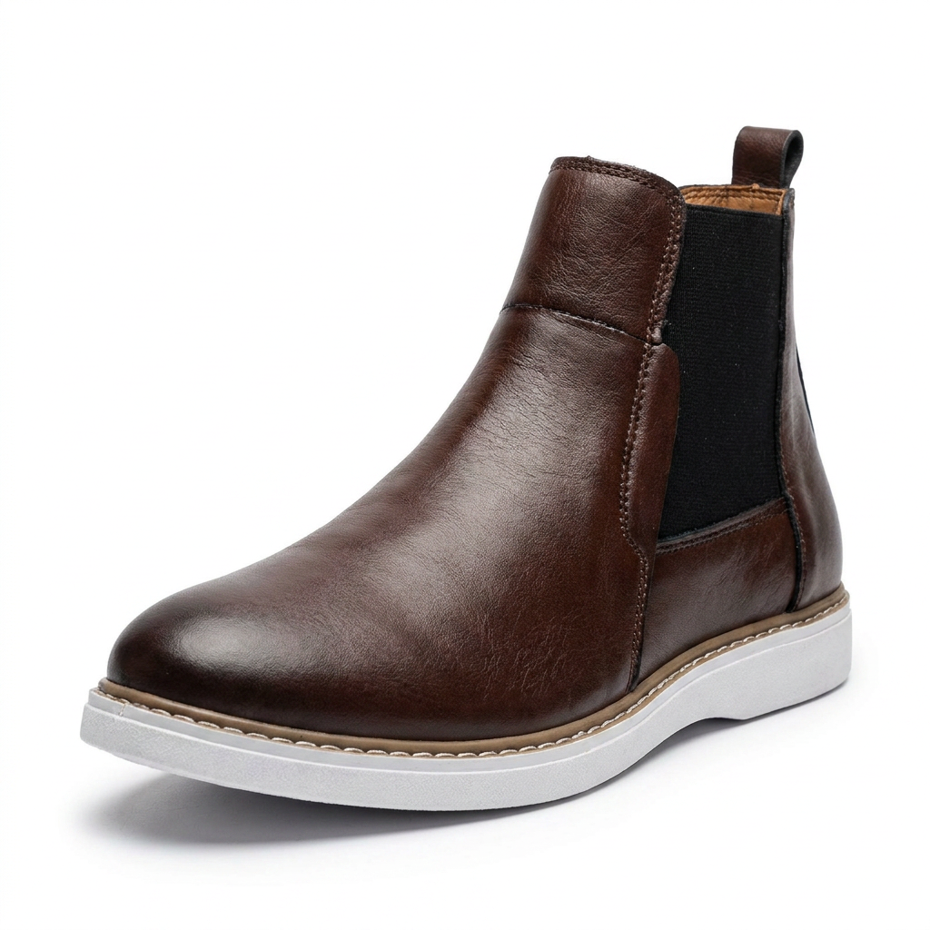 Chelsea Boots Homme Premium en Cuir Marron – Confort & Style au Congo