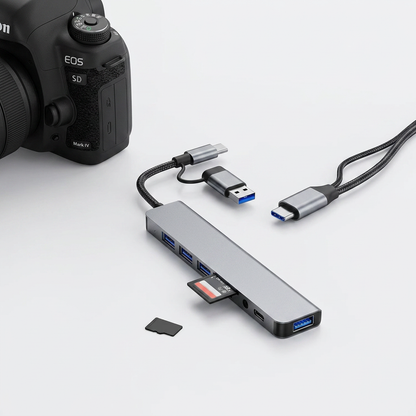 Hub USB-C 8-en-1 Premium – Station de Travail Tout-en-Un | Congo Tech Store