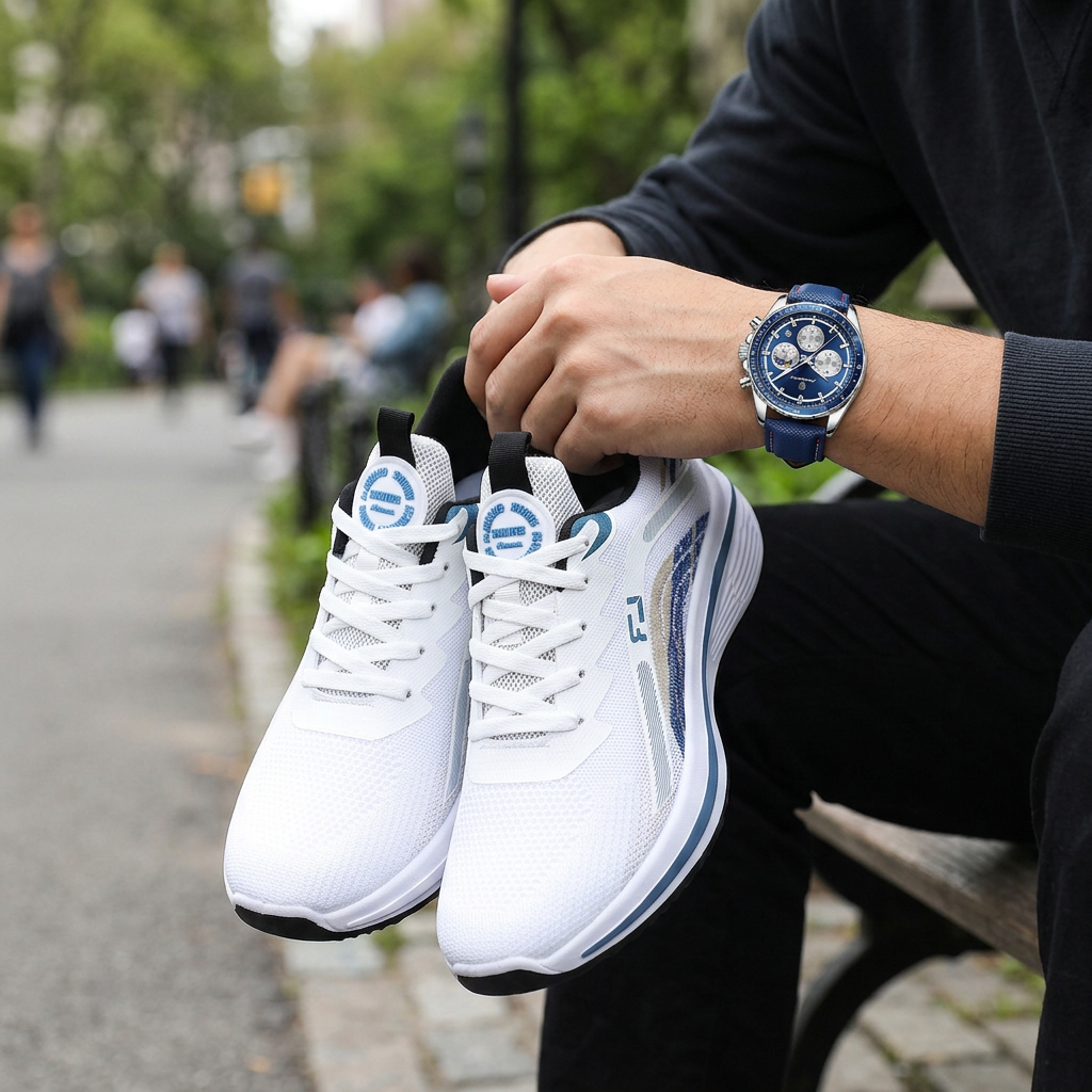 Pack Gentleman Urbain : Montre Poedagar & Baskets Sport-Chic – Style & Performance